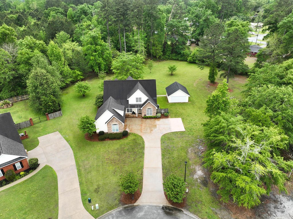 Aerial View of home & yard